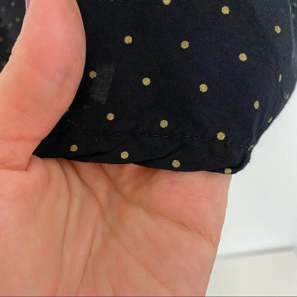 Vintage 90s Blouse Black Gold Polka Dot Womens Plus Size 2X 2XL Short Sleeve - Picture 5 of 11